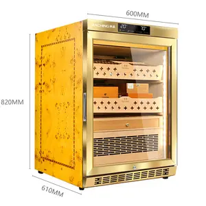 خزانة سجائر خشبية فاخرة مخصصة, تأتي مع بطانة من خشب الأرز الاسباني ومبرد للتحكم في درجة الحرارة والرطوبة