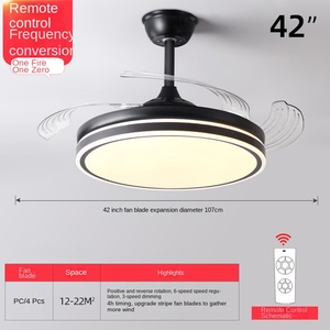Ventilador de Techo de Cobre de 42 Pulgadas con Motor Silencioso, Iluminación LED, Control Remoto Retráctil, para Baño, Hogar, Sala de Estar, Comedor, Dormitorio - Product Image 3
