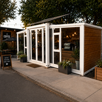 Comptoir de service modulaire extensible pour boutique de bubble tea, café et restaurant à emporter, bar à thé