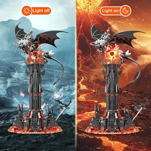クールダークタワードラゴン城建築セットクリエイティブダークタワー建築カラーブロック誕生日ギフト飾り - Product Image 4