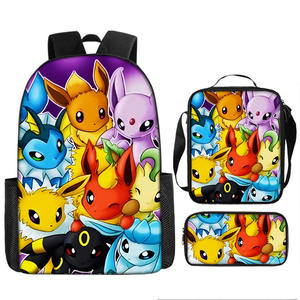 Mignon costume trois pièces dessin animé Poke Mon <span class=keywords><strong>Pikachu</strong></span> sac à dos étanche Messenger sac haute capacité porte-crayon pour étudiant <span class=keywords><strong>cartable</strong></span> - Product Image 5