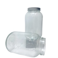 Toples kaca acar dengan tutup logam, toples Mason mulut lebar 1 galon isi 4L