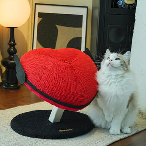 <strong>Cat</strong> Scratcher Red Heart Hemp Rope Wear-Resistant No Shedding Vertical Itch Relief Claw Grinding Toy Small <strong>Cat</strong> <strong>Climbing</strong> <strong>Frame</strong> - Product Image 1