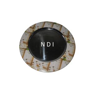 Plato de Servicio Redondo de Acero Inoxidable con Acabado Niquelado para Servir Frutas, Pasta y Pizza, Diseño Moderno, Ideal para Bodas - Product Image 1