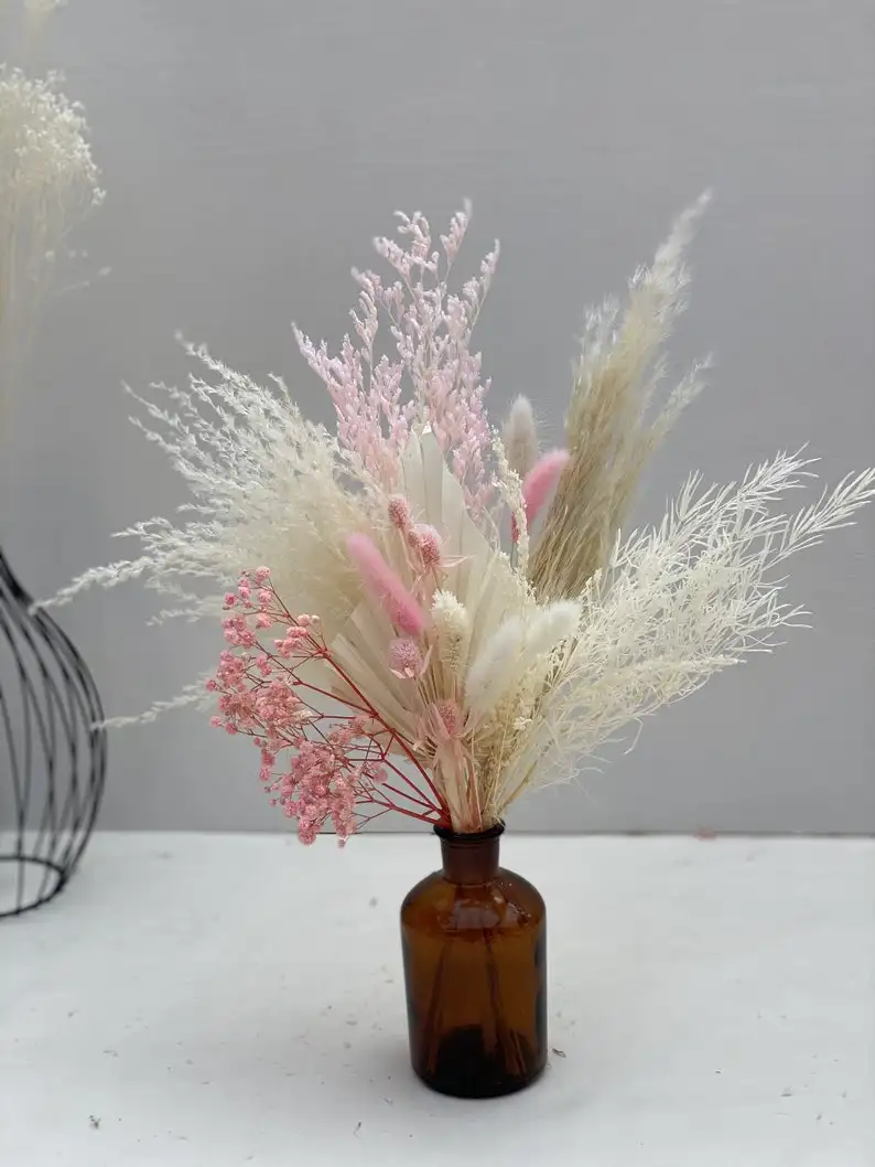 Dry flower wholesaler dried/preserved flowers plants wedding/flower bouquet dried small pampas grass gift