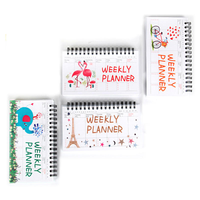 Cartoon A3 Spiral Journal avec Week Schedule Portable Coil Flip Notepad Corée du Sud Papeterie PP Cover A6 pour l'école