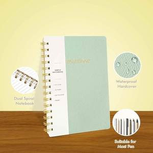 A5 Spiral Notebook <b>Waterproof</b> Cover Reinforced Pocket Easy Write Enterprise Customized LOGO Trending Products 2026 New Arrival - Product Image 2
