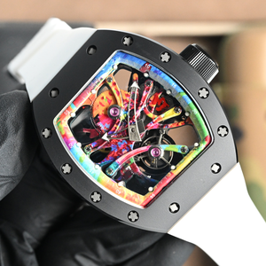 Montres de luxe pour hommes, style 68-01, <span class=keywords><strong>Cyril</strong></span> Kongo Graffiti Art, boîtier en fibre de carbone noire NTPT, montre mécanique à tourbillon, montre-bracelet - Product Image 2