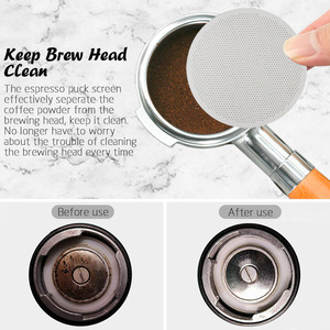 Soporte de acero inoxidable para café en polvo, 58mm, con cartuchos de filtro para accesorios de máquina de café expreso - Product Image 3