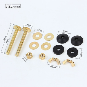Tornillos para tanque de inodoro Aojiele, juego de pernos de fijación universales chapados en cobre para accesorios de tanque de agua - Product Image 3