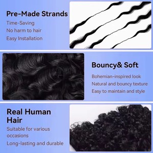 Drop Shipping for Curly Feather Crochet Pre-Separated Vietnamese Virgin Hair <b>Machine</b> Double Weft Hand-Feathering Extensions - Product Image 4