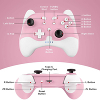 Manette de jeu sans fil Bluetooth avec vibration, accessoires de jeu, joystick pour Switch