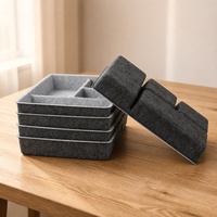 Organisateur de tiroir en feutre moulé monobloc, sections divisées sans joint, gris anthracite clair, emboîtable