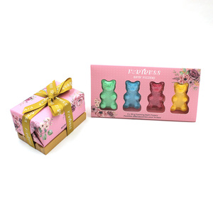 Bombas de baño de oso floral con etiqueta privada OEM juego de regalo rejuvenecedor de piel Fizzies de baño de burbujas relajante orgánico natural - Product Image 3