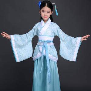 Costume <span class=keywords><strong>Tradizionale</strong></span> Cinese per Bambine, <span class=keywords><strong>Kimono</strong></span> Vintage Etnico, Abito Hanfu per Studenti, Danza e Coro - Product Image 5