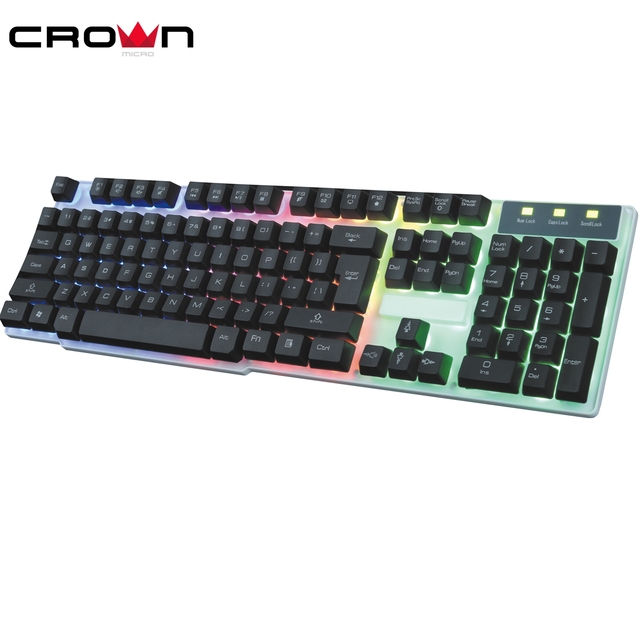Crown CMKG-201 104-Key Wired RGB Gaming Keyboard Popular Spanish Layout with 3-Keys Anti-Ghosting Hot Sale Mechanical Keyboard