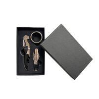 Ensemble de 3 ouvre-bouteilles à vin en acier inoxydable et plastique, tire-bouchon de qualité supérieure, boîte cadeau noire, accessoires à vin durables pour
