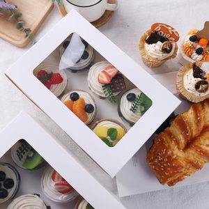 Boîte à cupcakes pliable en gros, 6 emplacements, en kraft blanc avec insert, emballage pour pâtisseries et muffins pour boulangerie - Product Image 5