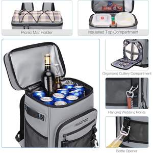 Mochila refrigeradora con aislamiento impermeable grande de primera calidad, poliéster a prueba de fugas para hombres y mujeres para acampar, pesca en la playa - Product Image 3