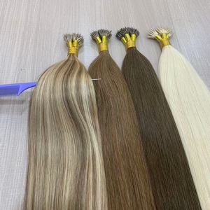 Extensiones de Cabello I-Tip Remy Ruso 100% Humano Doble Trama con Queratina Italiana al por Mayor - Product Image 1