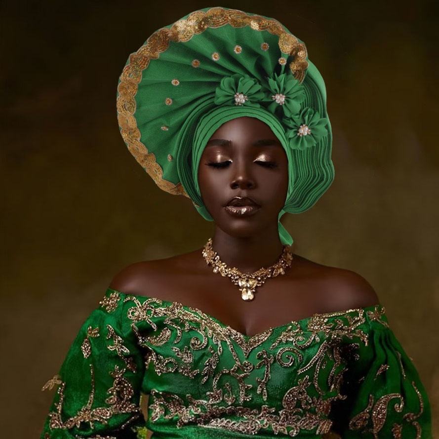 Nigeria Geles Head Wraps Auto Gele African Head Tie Of Nigeria