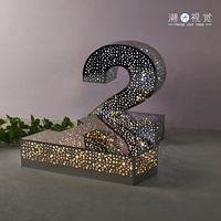 Enseigne lumineuse 3D personnalisée Ciel étoilé, panneau publicitaire extérieur étanche en métal, logo LED 1x1 pouce