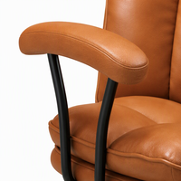 Chaise de bureau pivotante à dossier moyen ALINUNU, directement de l'usine, pour bureau à domicile, chaise de bureau ergonomique moderne en cuir PU