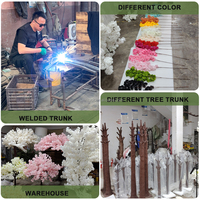 Pohon Bunga Sakura Merah Muda NIKA untuk Pernikahan, Pohon Bunga Sakura Artifisial untuk Dekorasi Meja Pernikahan