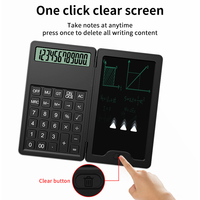 Mini calculatrice promotionnelle avec tablette d'écriture portable et calculatrice scientifique à bouton d'effacement instantané
