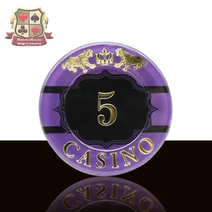 ชิปคาสิโนคริสตัลเกรดสูงจากมาเก๊าวัสดุอะคริลิคเคลือบทองป้องกันการปลอมแปลงสีม่วงสามารถปรับแต่งได้ RFID ผลิตในประเทศจีน - Product Image 6