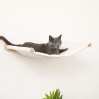 Ensemble de meubles muraux 3 pièces en bois pour chat Cadre d'escalade et hamac Habitat pour les chats pour dormir Jouer à sauter et se reposer