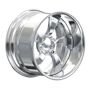 GVICHN工厂价格定制尺寸17-22英寸抛光轮辋五辐铝合金锻造车轮