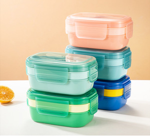 Hộp Cơm Trưa Bento có thể xếp chồng 3 lớp cho người lớn và trẻ em Hộp nhựa chống rò rỉ với bộ dụng cụ tích hợp - Product Image 3