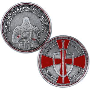 Рыцари Тамплиер Красный Крест вызов монета старинные серебряные памятные монеты украшения дома - Product Image 1