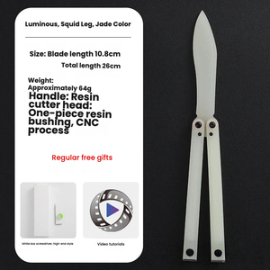 Glowing Practice Butterfly Knife Flipping Knife Plastic Knife Tricks Folding KnifeSquid Night Light Training Butterfly Knife - Product Image 4