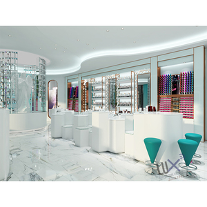 LUX Modern Cosmetic Shop Interior Design Perfume Skincare Store Elegant Showcases <b>Decor</b> <b>MDF</b> Wood Stainless Steel 5-Year Warranty - Product Image 3