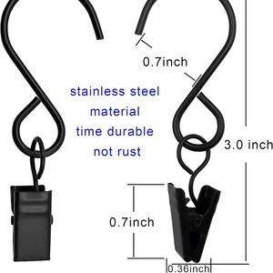 Ju Shang S-Shaped Hook Clips 2.4in 3.0in Silver Iron Curtain <b>Shower</b> Door Hooks Suspension <b>Storage</b> Hooks - Product Image 4