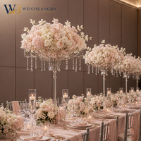 Support de fleurs de table de mariage de luxe, centre de table en fer électroplaqué, vase décoratif pour allée, décoration d'événements et banquets, personnalisable