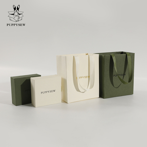 PUPPYSEW Coffret à bijoux et emballage personnalisé en carton, boîte à collier avec tiroir, ensemble de sacs cadeaux portables avec personnalisation du logo - Product Image 3