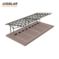 UISOLAR Structures de stationnement solaires en gros, abri solaire en acier à double poteau arrière, support de panneaux photovoltaïques étanche pour parking