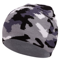 Bonnet en laine tricoté avec broderie camouflage, chapeau unisexe chaud adapté aux températures froides d'automne et d'hiver