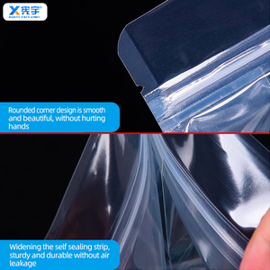 Bolsa <span class=keywords><strong>de</strong></span> Plástico Transparente con Cierre <span class=keywords><strong>de</strong></span> Cremallera, Fondo Plano, Sellada por 8 Lados, Reutilizable, <span class=keywords><strong>de</strong></span> PET/PE, <span class=keywords><strong>para</strong></span> Granos, Nueces, Galletas Horneadas - Product Image 6