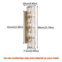 Applique Murale Moderne Personnalisée en Cristal avec Cadre en Acier Inoxydable, Lumière du Jour 6000K, IRC 90 - Décoration Chambre et Couloir