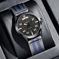 Montre automatique pour homme OCHSTIN 62028B, cadran lumineux, affichage du jour et de la date, bracelet en toile, montre mécanique de sport pour pilote