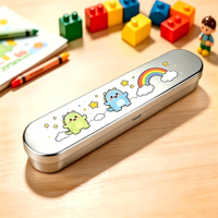 Boîte en fer blanc écologique en matériaux recyclés avec logo personnalisé, durable et réutilisable, pour rangement de papeterie de bureau, achat en gros, cadeaux et artisanat