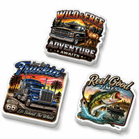 Packs d'autocollants personnalisés de haute qualité, résistants aux UV, imperméables pour l'extérieur, en vinyle PVC holographique, étiquettes de voiture, autocollants découpés à la forme de dessins animés