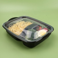 Cuisine hermétique 2 compartiments en plastique en forme de pain PP Récipient de stockage à emporter Boîte alimentaire Boîte à lunch
