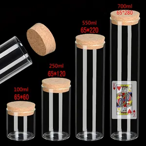 Customized flat bottom laboratory clear 65 caliber glass test tube long