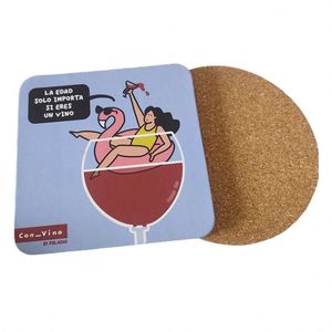 Screen Printed Custom Logo High Quality Ceramic Coasters Round MDF with <b>Cork</b> Back Drink Holder with Gift Set for Promotions - Product Image 4