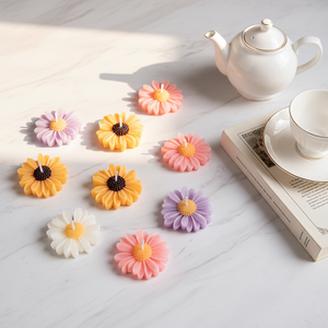 Magnifiques bougies artisanales en <span class=keywords><strong>cire</strong></span> de soja en forme de cœur, parfum marguerite florale, pour les fêtes, les bars, la décoration intérieure et la relaxation - Product Image 5